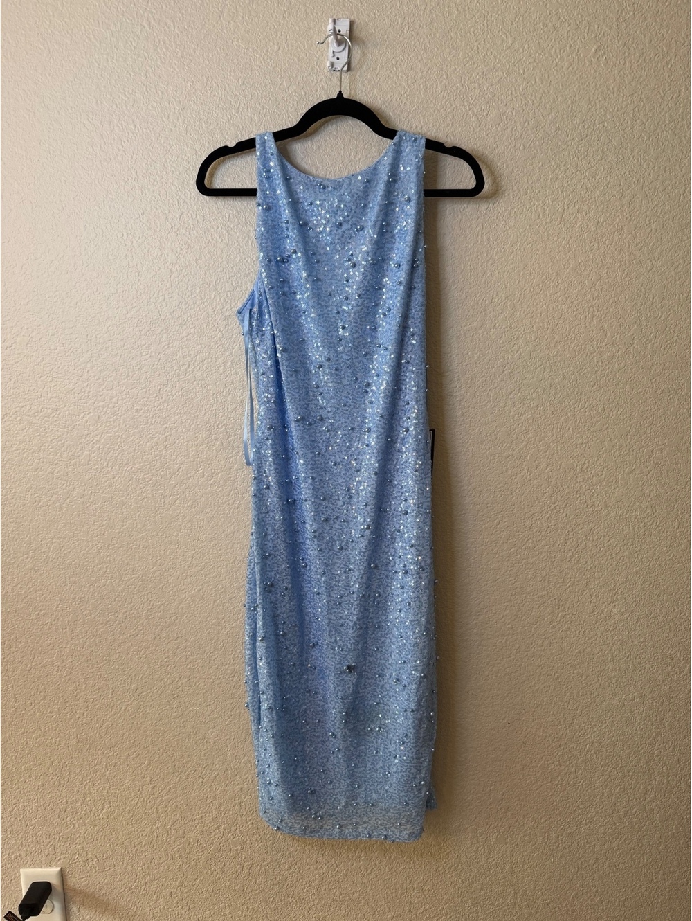 Juniors b darlin 13/14 light blue beaded homecoming dress SEE DESCRIPTION